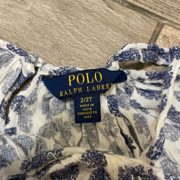 Polo Ralph Lauren Blue and White Off the Shoulder Top - Picture 2 of 3